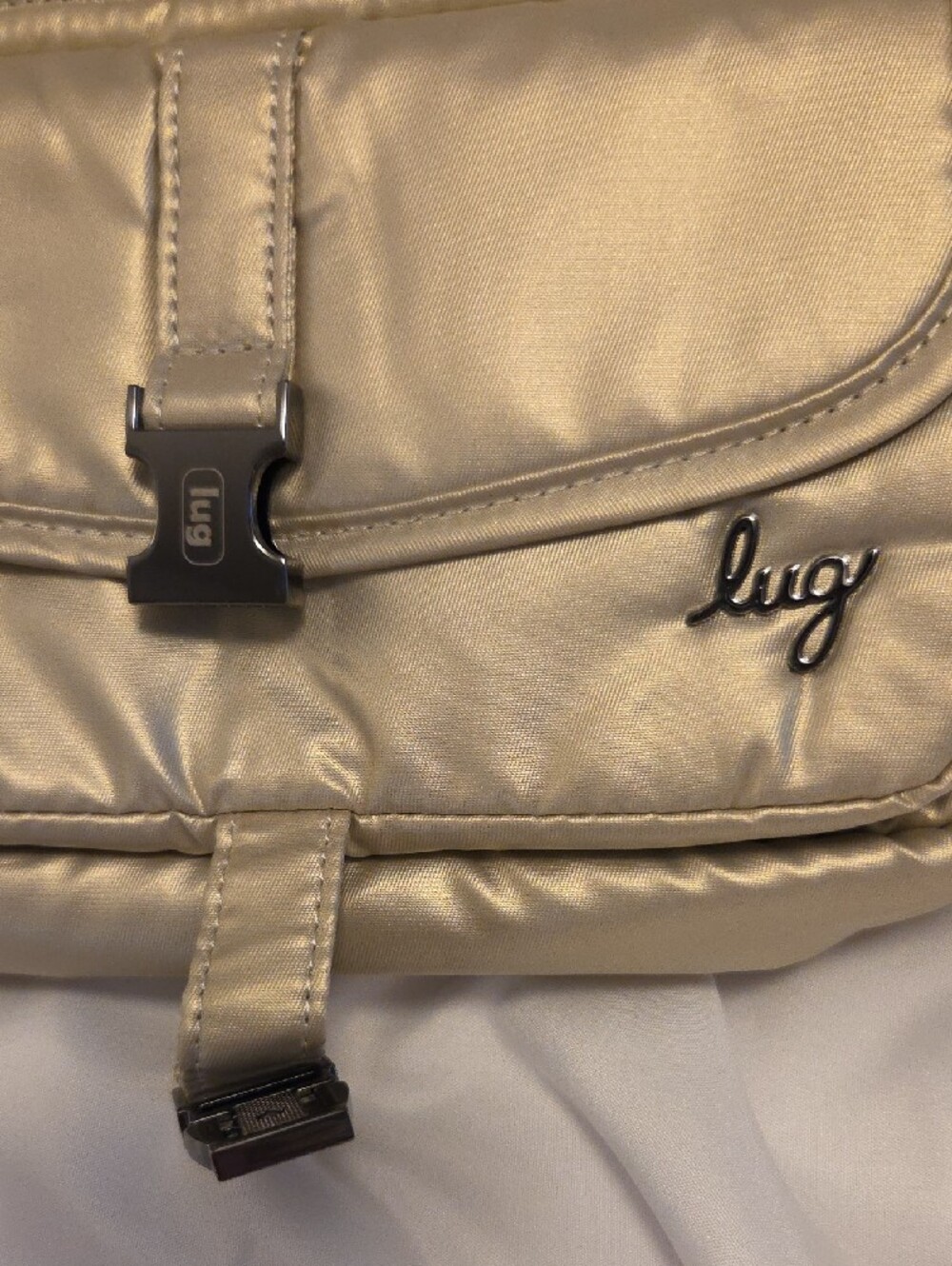 Lug Sidecar Metallic Gold Crossbody Bag - Picture 3 of 8